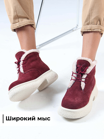 картинка Ботинки ED'ART 308.агата'w. бордo замша з от интернет магазина