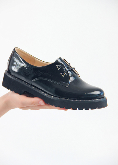 картинка Туфли полуботинки ED'ART 102.1018'bl. Черный наплак от интернет магазина