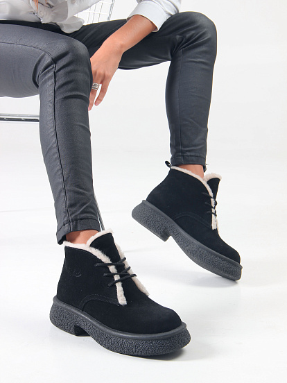 картинка Ботинки ED'ART 308.агата'bl. черный замша от интернет магазина