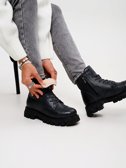 картинка Ботинки ED'ART 319.PODYUM141'bl. Вакса черная от интернет магазина